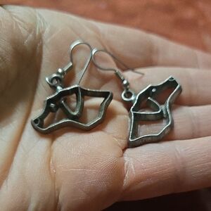 Vintage 1997 Ann Clark Silver Tone Pewter Labrador Earrings